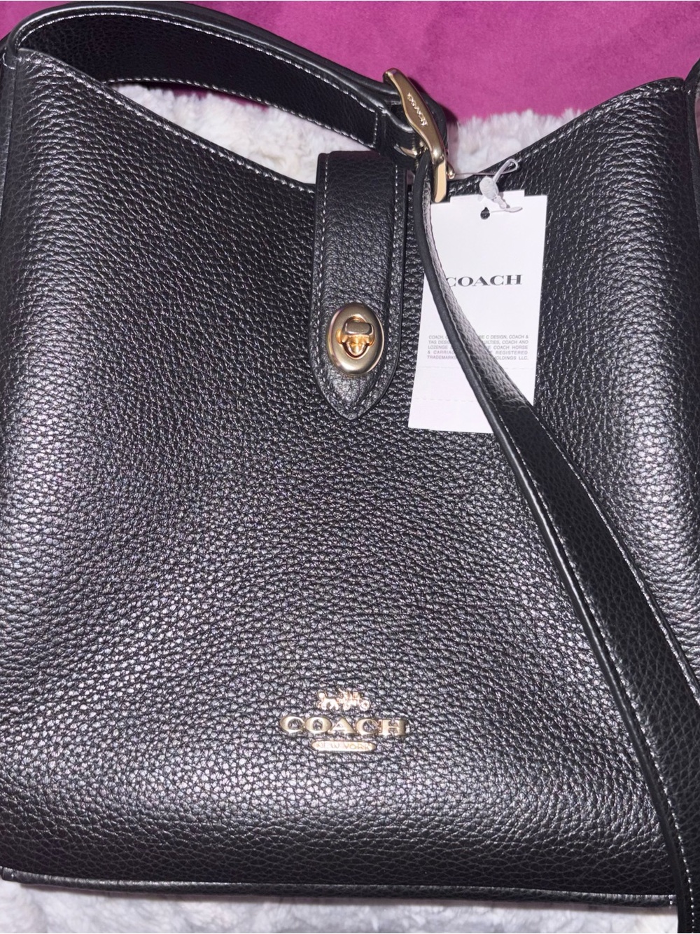 BRAND NEW WITH TAGS-Coach Black Hadley Shoulder Bag